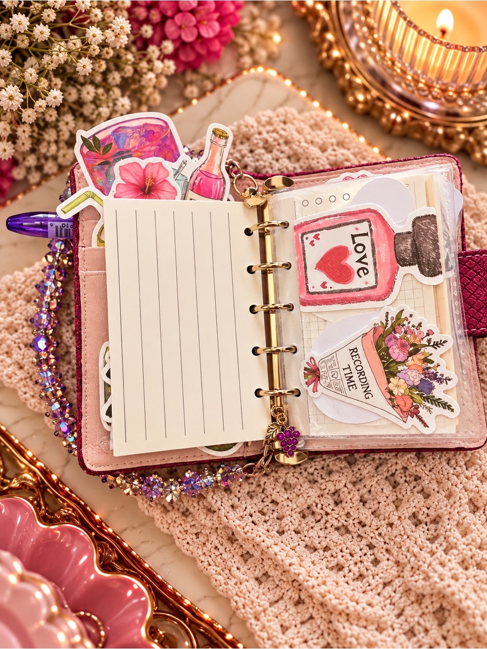 Coach Fuchsia Pink Signature Turnlock Card Holder Wallet - Picture 6 of 13